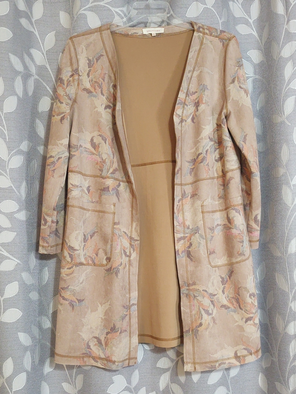 Solitaire Brown Open-Front Jacket Coat size L